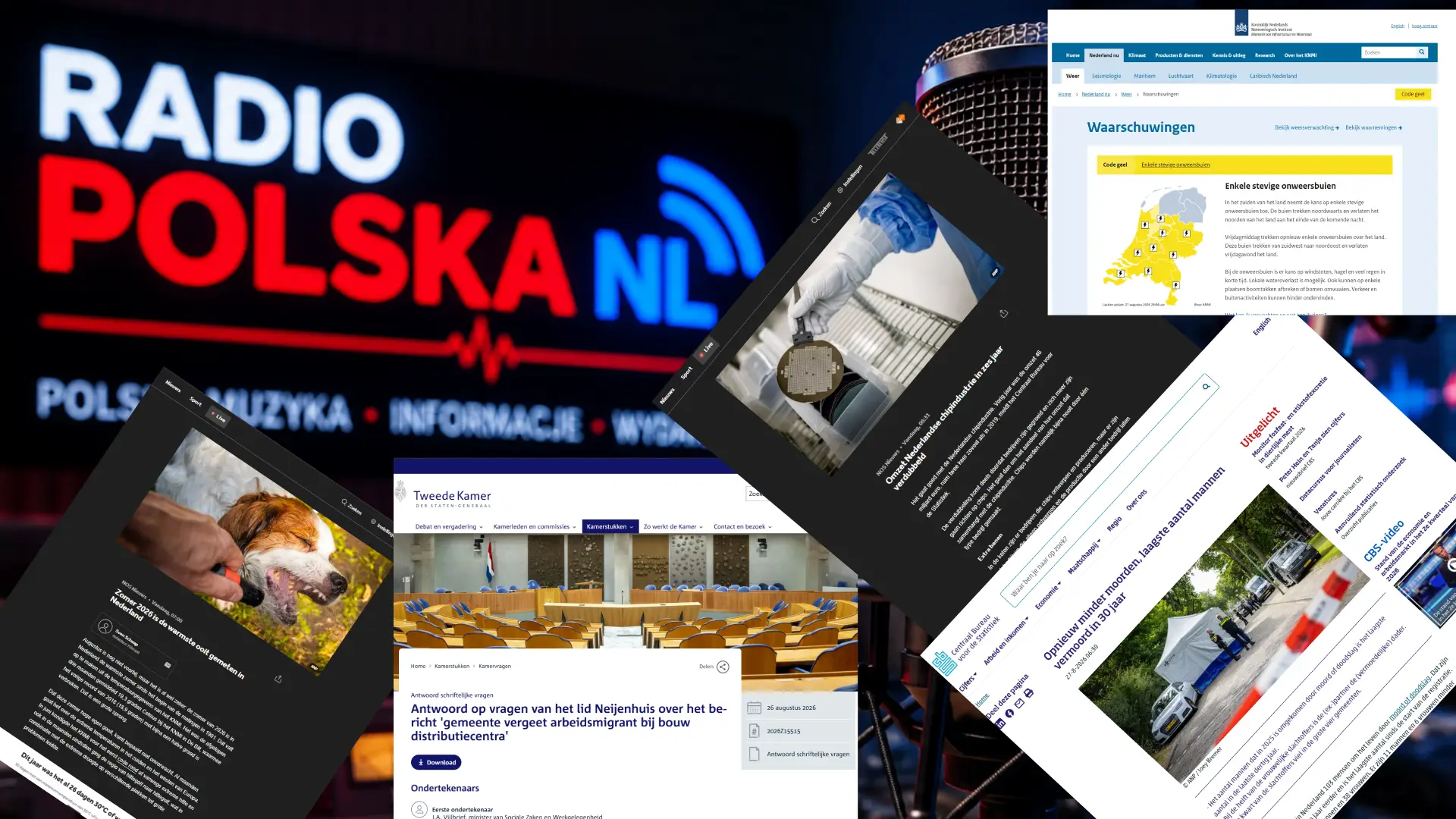 Wieczorny przegląd holenderskich mediów 27 sierpnia 2026 – RadioPolskaNL, KNMI, Tweede Kamer i CBS