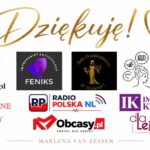 Grafika z podziękowaniami dla patronów książki „Droga kobiety” Marleny van Zessen, wśród nich RadioPolskaNL, FENIKS i Polki Przedsiębiorcze w Holandii.