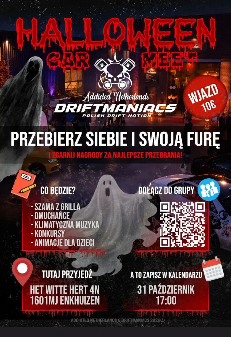 Halloween Car Meet 2026 w Enkhuizen – Addicted Netherlands × Driftmaniacs
