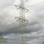 Linia wysokiego napięcia w Eindhoven w prowincji Noord-Brabant