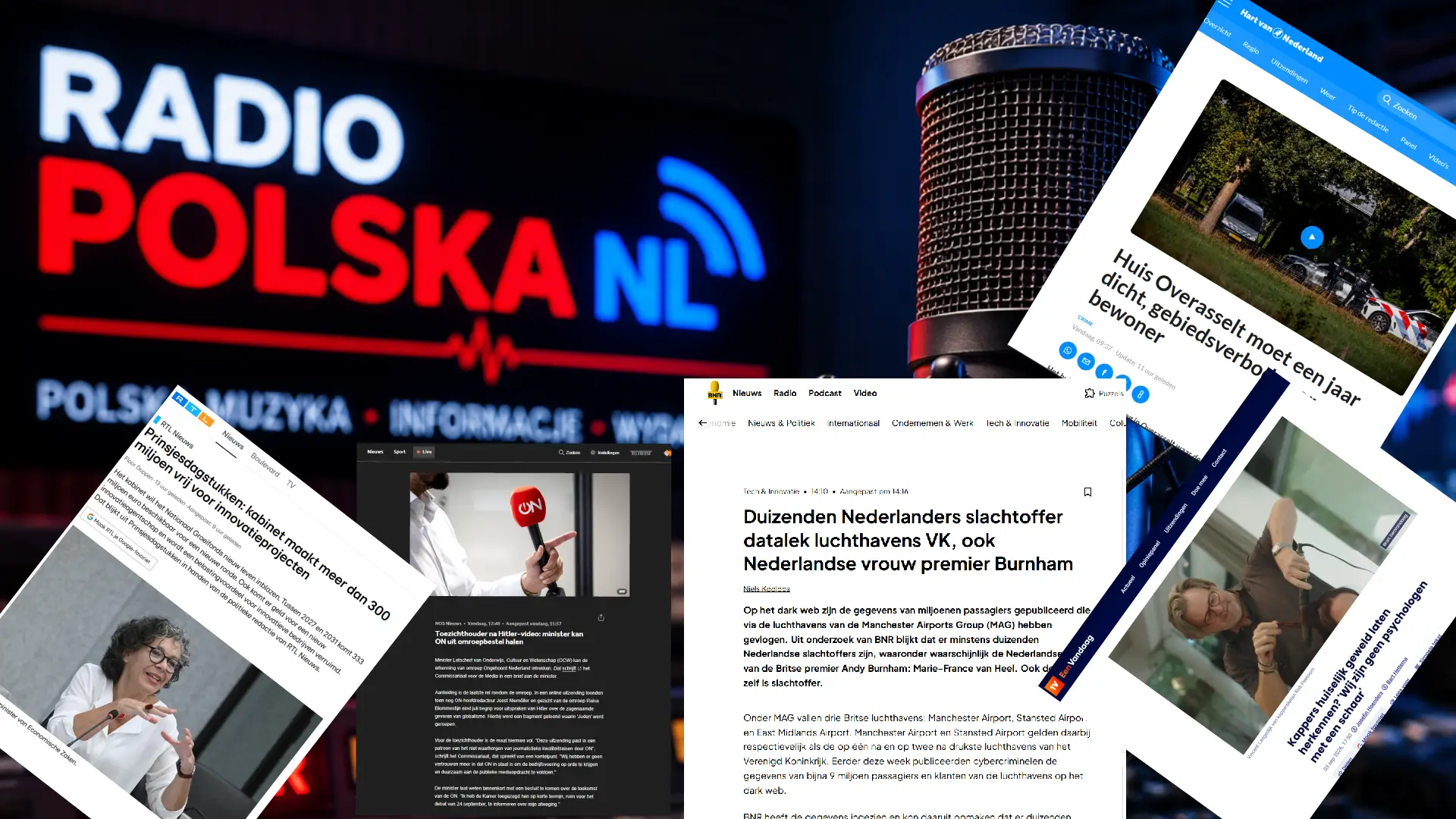 Wieczorny przegląd mediów holenderskich 3 września 2026 – kolaż pięciu holenderskich serwisów informacyjnych