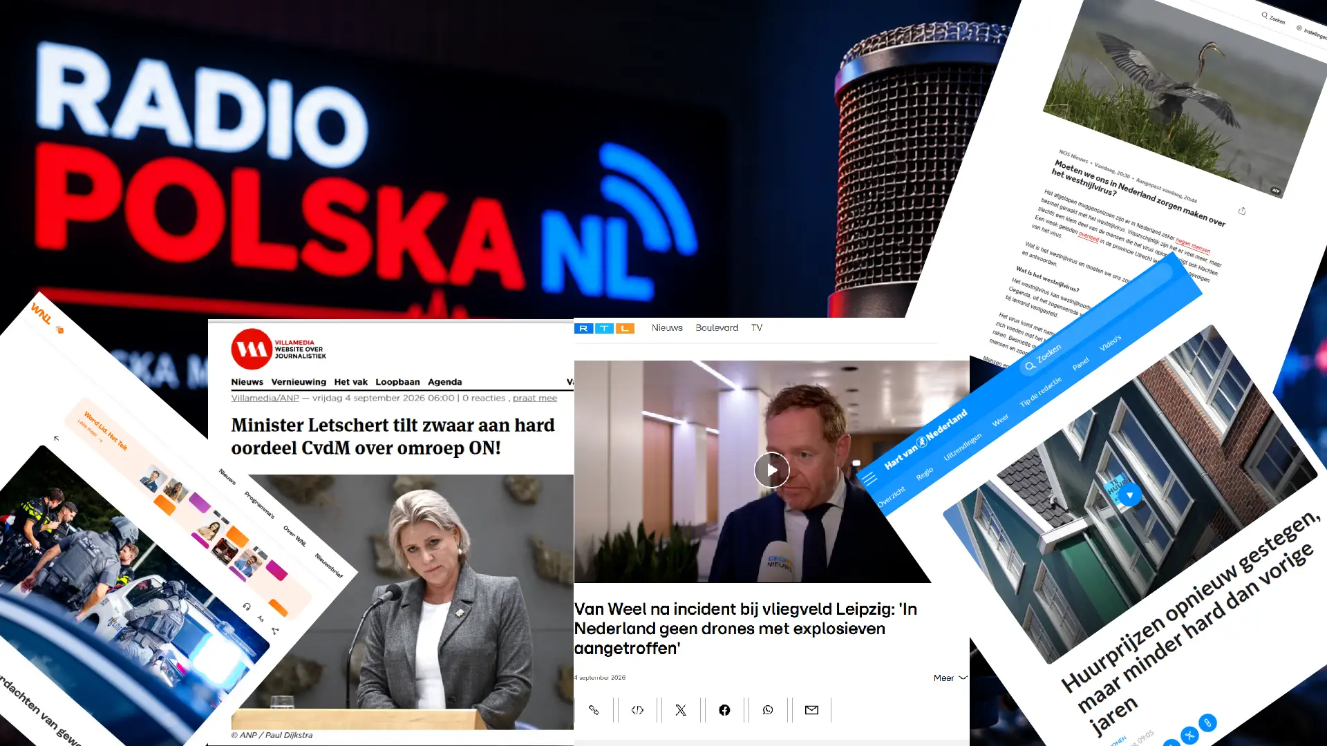 Wieczorny Przegląd Holandii 4 września 2026 – kolaż holenderskich mediów i RadioPolskaNL